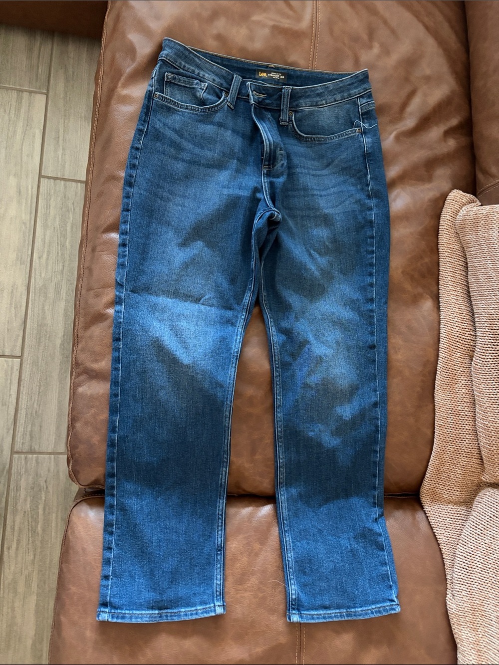 Lee Straight Leg Jeans in Dark Blue Wash